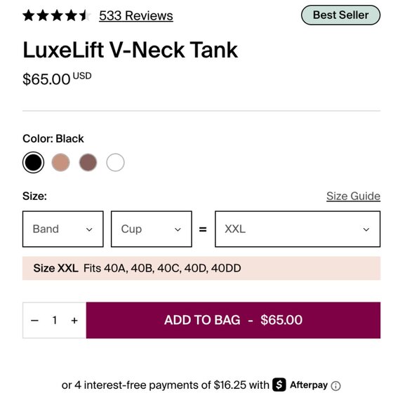 Knix XXL luxe lift  white v neck tank Top - Picture 7 of 7